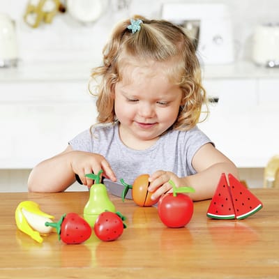 Hape Speelgoed Fruit Set - 9-delig houten speelkeukenaccessoire voor kinderen vanaf 3 jaar