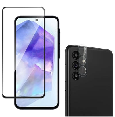 Volledige Screenprotector 2x en Camera lens protector 2x - Glasplaatje - Tempered glass Screen protector Geschikt voor: Samsung Galaxy A35 - Beschermglas