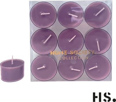 Home Society -Waxinelichtjes - Theelichtjes - 9 stuks - Paars
