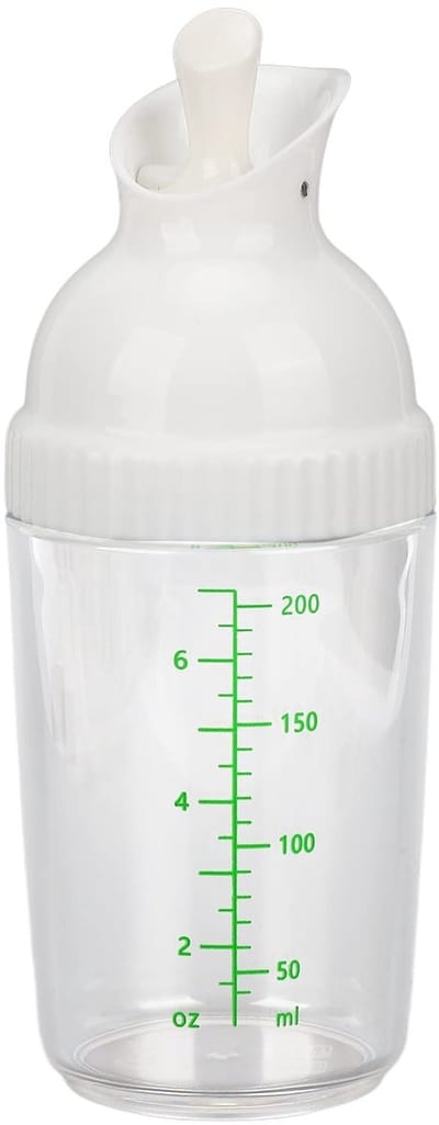Dailygoods- Salad Dressing Shaker 200ml - Lekvrije Mengfles - Keuken Kruidenschaal - Met Deksel - Duurzaam Materiaal - Handvat voor Eenvoudig Gebruik - Sauzenfles