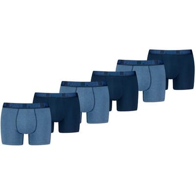 Puma Boxershorts Everyday Basic - 6 pack - Denim - Heren Ondergoed - Maat S