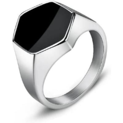 Zeshoek Ring Voor Mannen Vrouwen Roestvrij Staal Eenvoudig Ontwerp Platte Top Klassieke Mannelijke Ringen Mode-sieraden Cadeau Voor Verjaardag Bruiloft 12
