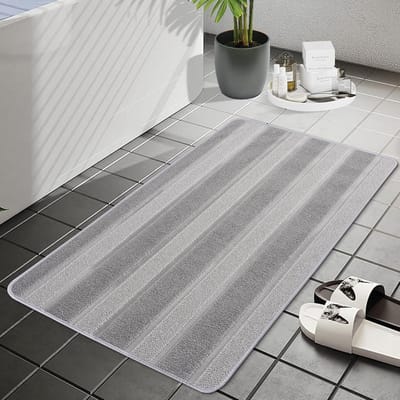 Super Absorberende Badmat Badkamer Grijs 80x50 cm: Antislip, Zacht & Machinewasbaar