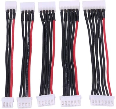 5-delige Lipo Balance Kabel Set, Male naar Female Lipo Connector, Balanceringskabel voor RC Voertuigen en Drones, Geschikt voor 2S/3S/4S/5S/6S Accu's