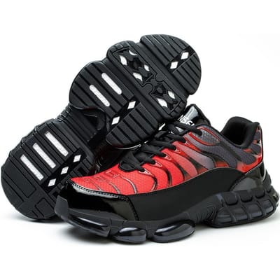Heren Werkschoenen met Stalen Neus Onverwoestbare Werkschoenen Lichtgewicht Stalen Neus Antislip Veiligheidsschoenen Lucht Schokabsorptie Sneakers 1 Paar 41 black