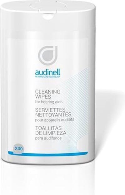 AUDINELL - Reinigingsdoekjes - 30 Stuks - reisdispenser - hoortoestel reinigen