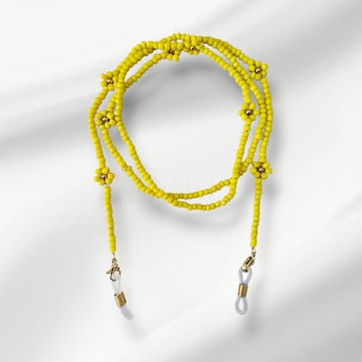 Brillenkoord Kraaltjes geel met bloem | Youhomy accessoires Brillenkoord Cadeau voor meisjes | Brillenkoord dames Chain glasses | Sinterklaas cadeau| Verjaardag cadeau