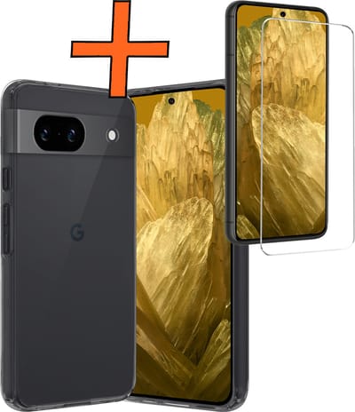 Hoes - Met Screenprotector - Geschikt voor Google Pixel 8a - Sterk & Shockproof - Back Cover - Siliconen Case - Telefoon Hoes - Transparant