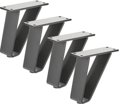 4 stuks SOTECH TANGO meubelpoten, 118,5 mm, mat zwart, draagvermogen tot 150 kg per poot, vitrinepoot, onderpoot, bankpoot