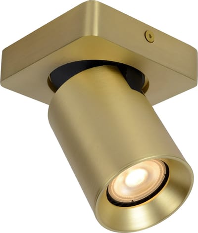 Lucide NIGEL - Plafondspot (Plafondlamp) - LED Dim to warm - GU10 (MR16) - 1x5W 2200K/3000K - Mat Goud / Messing