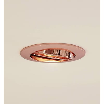 Prios plafond inbouwlamp Fibur, koper, aluminium, Ø 8,2 cm