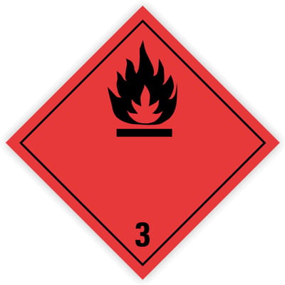 Stickers ADR 3.0 Flammable liquid - Brandbare vloeistoffen - Formaat 25 x 25 cm.
