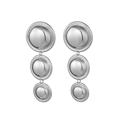 Three Balls Oorhangers - Oorbellen - Zilverkleurig | 8 x 3 cm | Bijoux | Fashion Favorite