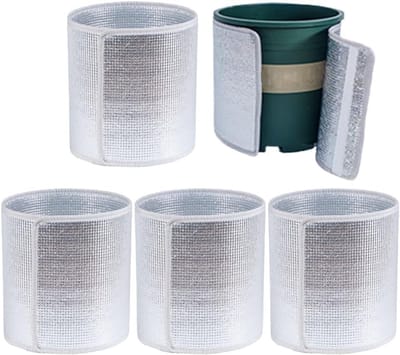 Vorstafdekking Potten - Isolatiefolie Tuin - Bescherming Planten - Dubbellaags Thermisch - 5 stuks - Zilver