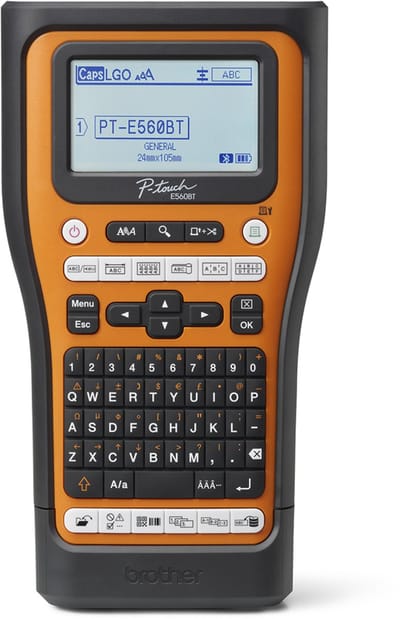 Brother PT-E560BTVP, AZERTY, HSE/TZe, Thermo transfer, 180 x 180 DPI, 20 mm/sec, Bedraad en draadloos