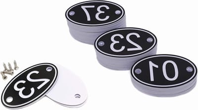 30mm x 50mm Oval Tafelnummering (1-50) voor Pubs, Restaurants en Clubs - Zwart - Duurzaam en Weerbestendig