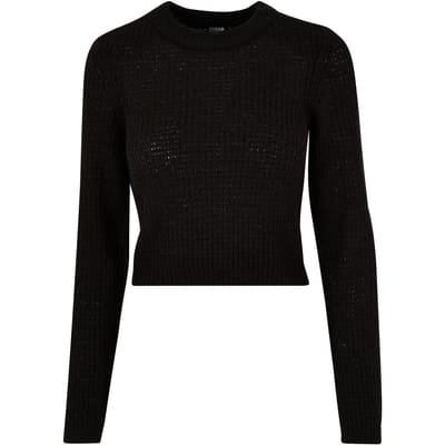 Urban Classics - Short waffle Sweater/trui - XS - Zwart