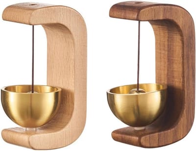 Houten Deurbel - Deurklokje - Huisdecoratie - Met Magneet - 7.5cm - Houtkleurig