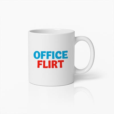 Office Flirt Mok 330ml – Grappige Koffiebeker voor Werkplek Humor – Perfect Cadeau voor Collega’s en Vrienden