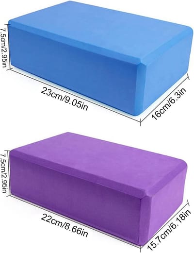 Yoga Blokken EVA Foam - 4 Stuks Lichtgewicht Stabiel Niet-Slip voor Yoga Trainingen Rekken Oefeningen Beginners en Gevorderden - Blauw & Paars