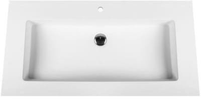 Bagnotti Beta Solid Surface Enkele Wastafel - 80cm - Acryl Wit