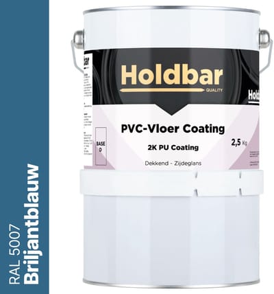 Holdbar PVC-Vloer Coating Briljantblauw (RAL 5007) 2,5 Kg - Vloerverf - Alle kleuren - Hecht direct op PVC - Slijtvast - UV-bestendig - Gemakkelijk te reinigen - Beschermt PVC-Vloer - 2 Componenten Verf