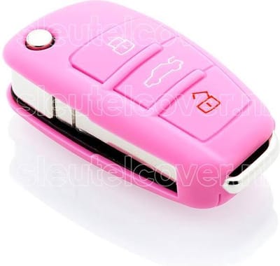 Autosleutel Hoesje geschikt voor Audi - SleutelCover - Silicone Autosleutel Cover - Sleutelhoesje Roze