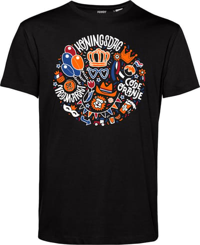T-shirt Koningsdag Bol | EK 2024 Holland |Oranje Shirt| Koningsdag kleding | Zwart | maat XS