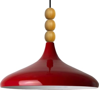 Bamyum Hanglamp Champion Metaal Rood E27 Lamp Ø35 cm Vintage Eettafel Lamp, Lampenkap Hanglamp
