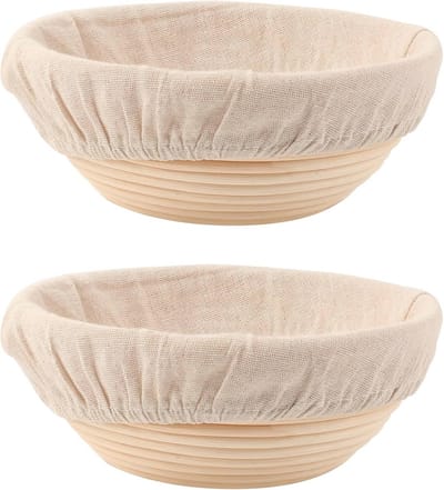 Set van 2 Ronde Brooddeeg Rijsmandjes 8.5 inch voor Perfect Sourdough Bakken