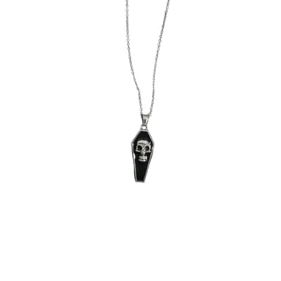 Plux Fashion Kist Ketting - Zwart - 2mm/40cm + 5cm verlengstuk - Sieraden - Zilveren Ketting - Chest Chain - Stainless Steel - Ketting - Halloween Ketting - Schakel Ketting - Ketting Met Hanger - Kerst - Halloween - Gothic Chain - Halloween kostuum