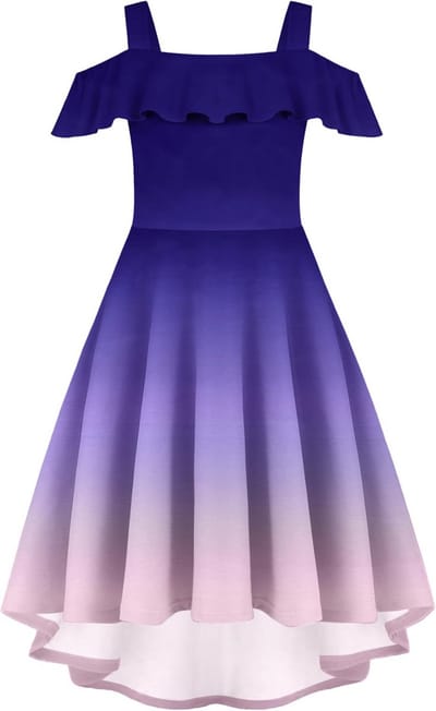 Elegante Zomerjurk Meisjes Schoudervrij Kinderjurk Met Zak Asymmetrisch Model