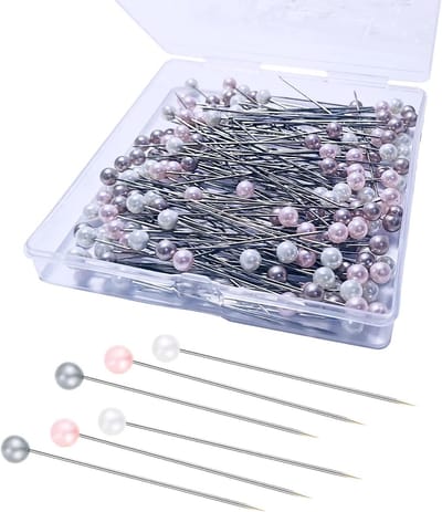 Pareldraad Spelden - Naaipennen Boeket - Bruiloft Decoratie - Kunstparelkop - 150 stuks - Wit Roze Grijs