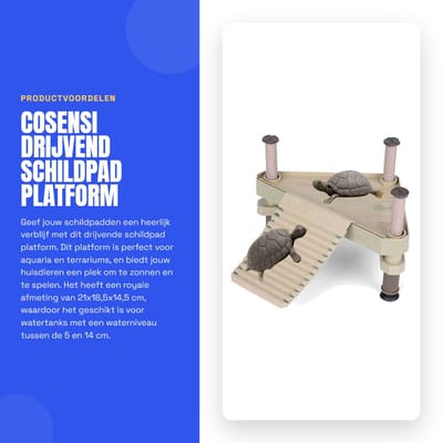 Dailygoods- Schildpad Platform Drijvend - Oprijladder - Aquarium Decoratie - Koesterplatform - Waterdicht - Afmetingen 21x18,5x14,5cm - Aquariumdecoratie