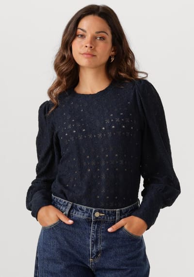 Object Objlaila L/s Re Top Noos Truien & vesten Dames - Sweater - Hoodie - Vest- Blauw - Maat XS