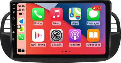 Boscer Autoradio - Geschikt voor Fiat 500 2007-2015 - Android 11 - Apple Carplay & Android Auto (Draadloos) - 9 Inch HD Navigatiesysteem - Zwart - Achteruitrijcamera & Microfoon