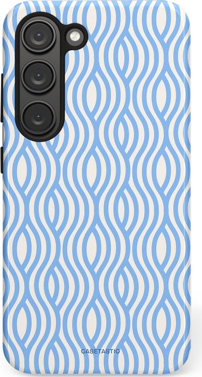 Casetastic Hoesje Geschikt voor Samsung S23 - Stijlvolle Beschermende Duo-layer Case - Zeegolf Patroon
