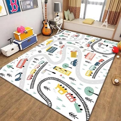 Baby Speelmat Antislip Kruipmat Scène Kaart Stadsverkeer Zacht Suède Tapijt Kinderen Anti-val Kruipmat Spel Speelgoed 50x80cm