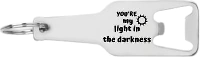 Akyol - jij bent mijn licht in het donker flesopener - Bedankt - familie vrienden - cadeau - 105 x 25mm