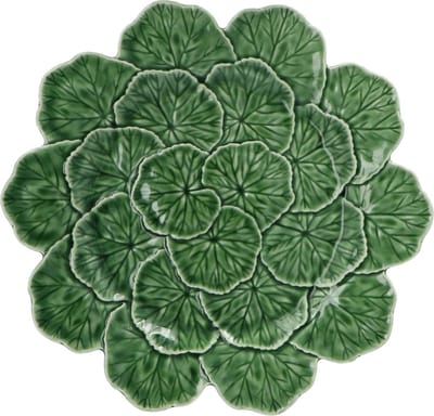 Bordallo Pinheiro - Taartplateau op voet Geranium groen 33cm - Taartplateaus