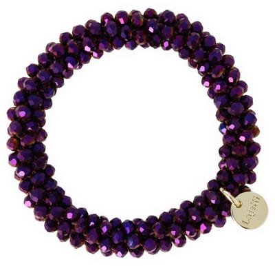 Lajetti Armband Dames Haarelastiek Paars - Glaskralen Beaded Bracelet - Handgemaakt