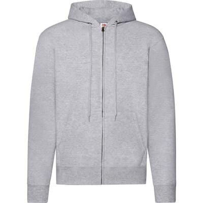 Fruit of the Loom Heren Classic Heather Hoodie met rits (Heide Grijs)