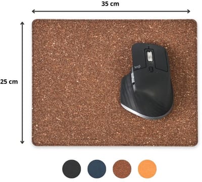 Muismat BEN - Antislip - Bruin gespikkeld- Gerecycled leerafval - Duurzaam