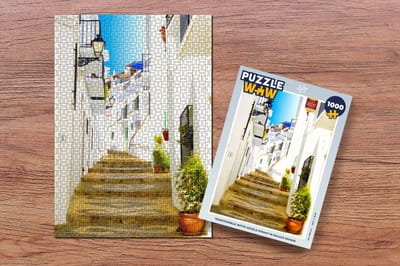 Puzzel Traditionele witte gevels straat in Málaga Spanje - Legpuzzel - Puzzel 1000 stukjes volwassenen