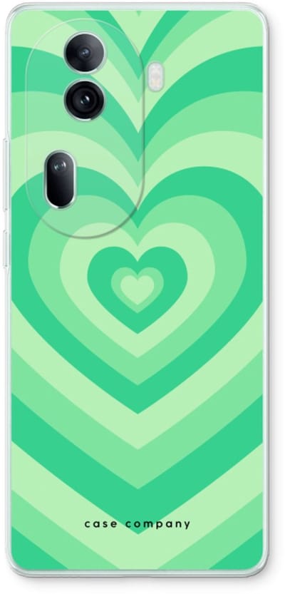 Case Company® - Hoesje geschikt voor Oppo Reno 11 Pro hoesje - Hart Groen - Soft Cover Telefoonhoesje - Bescherming aan alle Kanten en Schermrand