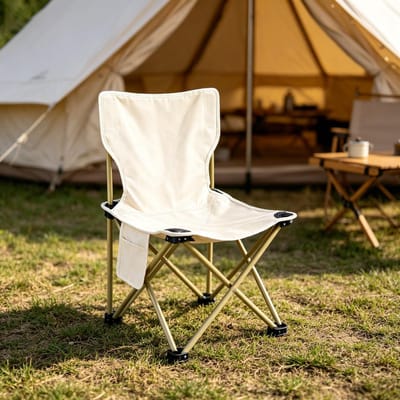 Off white strandstoel voor volwassenen van 43 cm lichtgewicht campingstoel klapstoel opvouwbare tuinstoel geschikt voor kamperen strand concerten en andere gelegenheden
