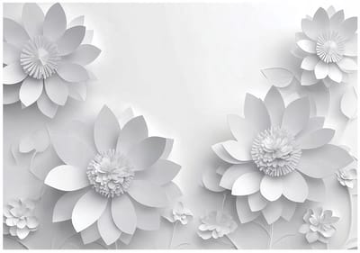 WALLARENA - Fotobehang - 150x105 cm - 3D bloemen abstract voor slaapkamer en woonkamer, vliesbehang