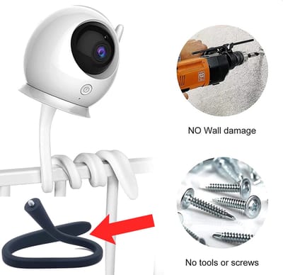 Actie4you® - Babyfoonhouder - Camera Houder - Babyfoon Standaard - Babyfoon Houder - Babyfoon Bevestiging - Babyfoonhouder voor Bed - Standaard – Flexibel - Zwart