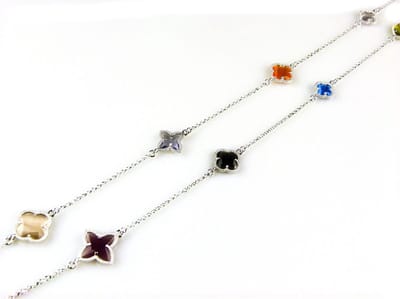 model Fiori gemengde motieven collier in zilver multicolor