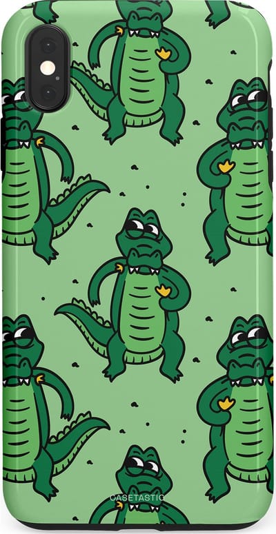 Casetastic hoesje geschikt voor Apple iPhone XS Max - Dubbellaagse bescherming - Kroko dans - Fashion Case - Mintgroen